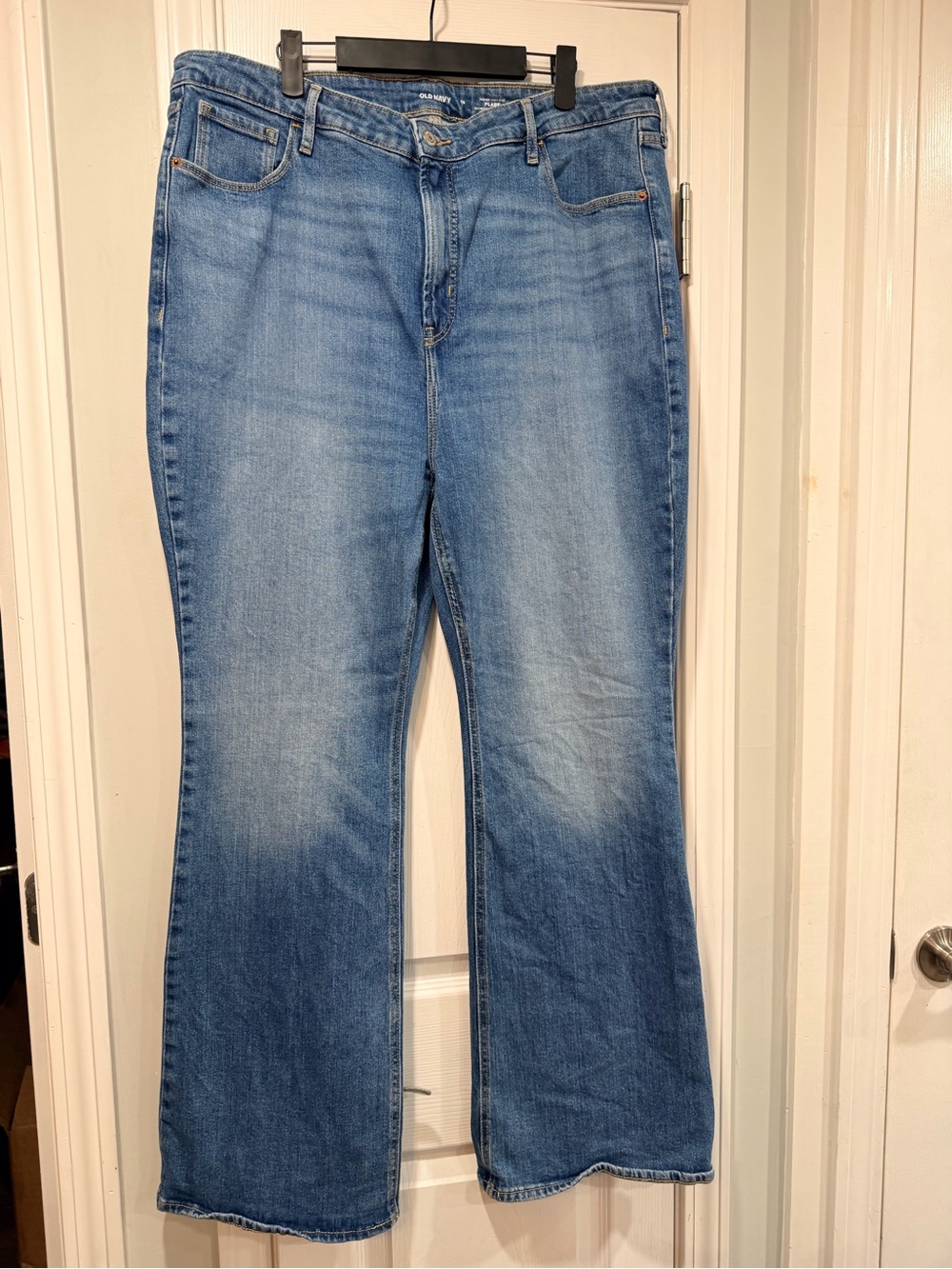 Old Navy Size 18 Higher High-Rise Flare Jeans Medium Wash Stretch Denim